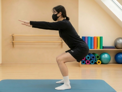 척추 재활치료중인 사람